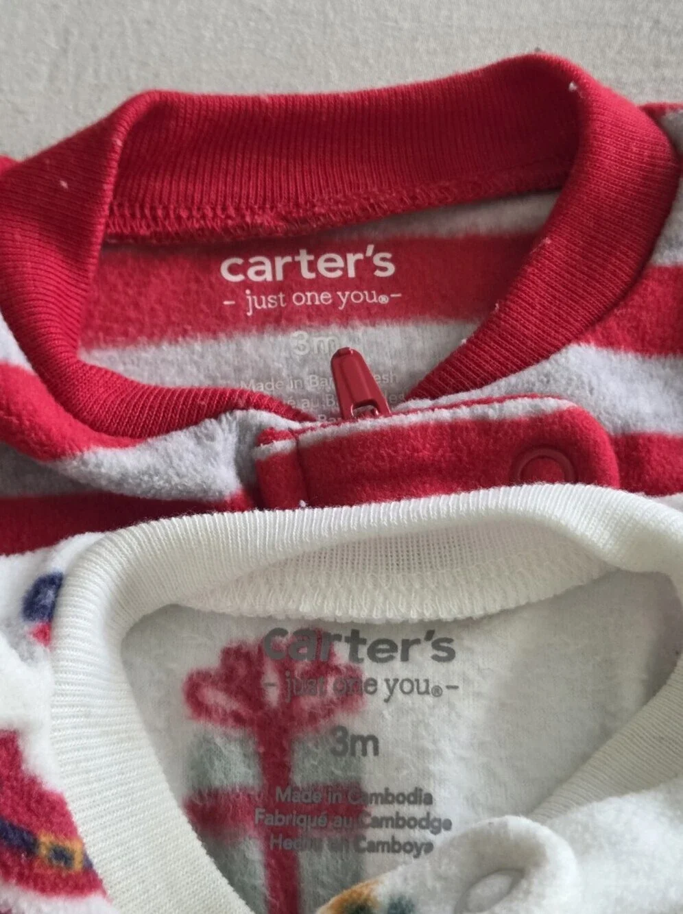 Baby 3pc Bundle Of Christmas Themed Footies Size 3-6 Months